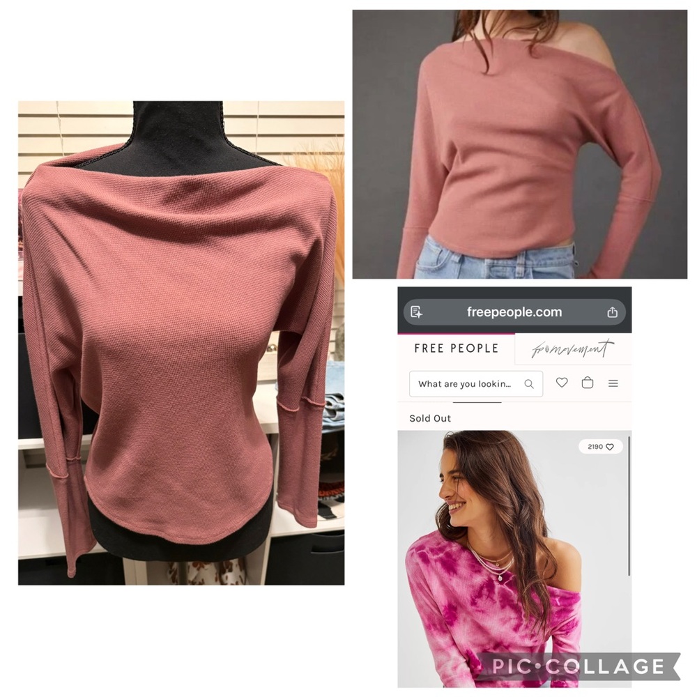 Free People Women's Dusty Rose Off-Shoulder Sweater
